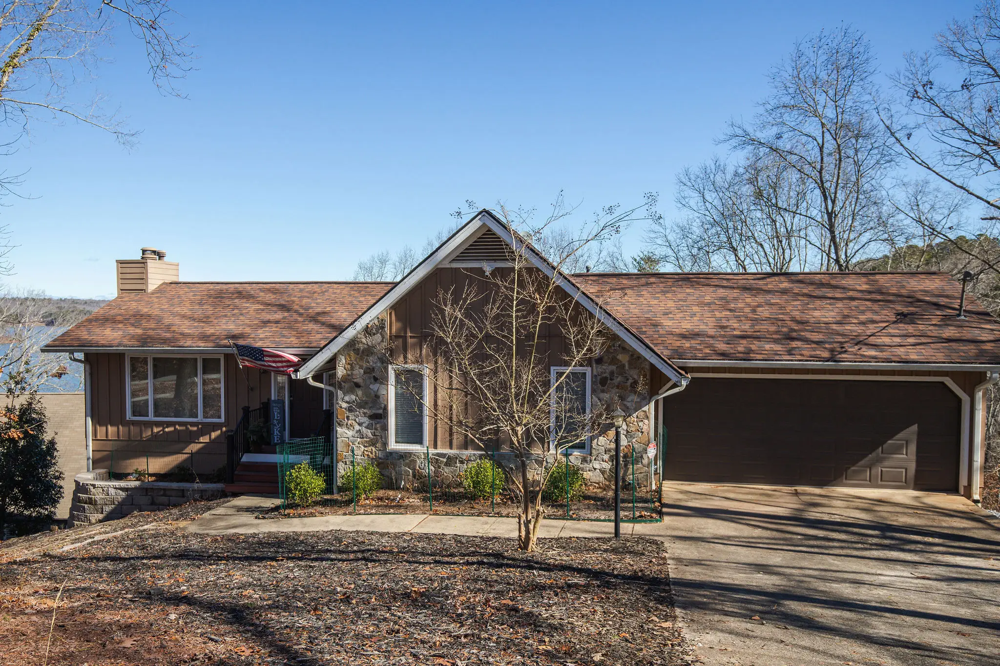 Front of the house with driveway parking