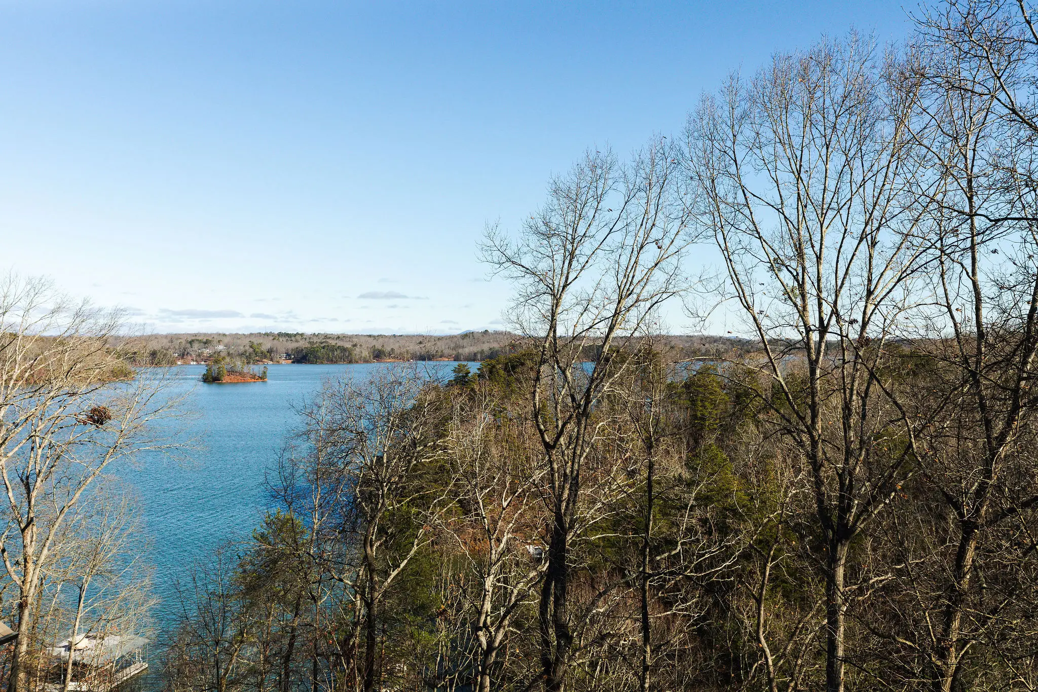 Wide view over Lake Lanier from the deck