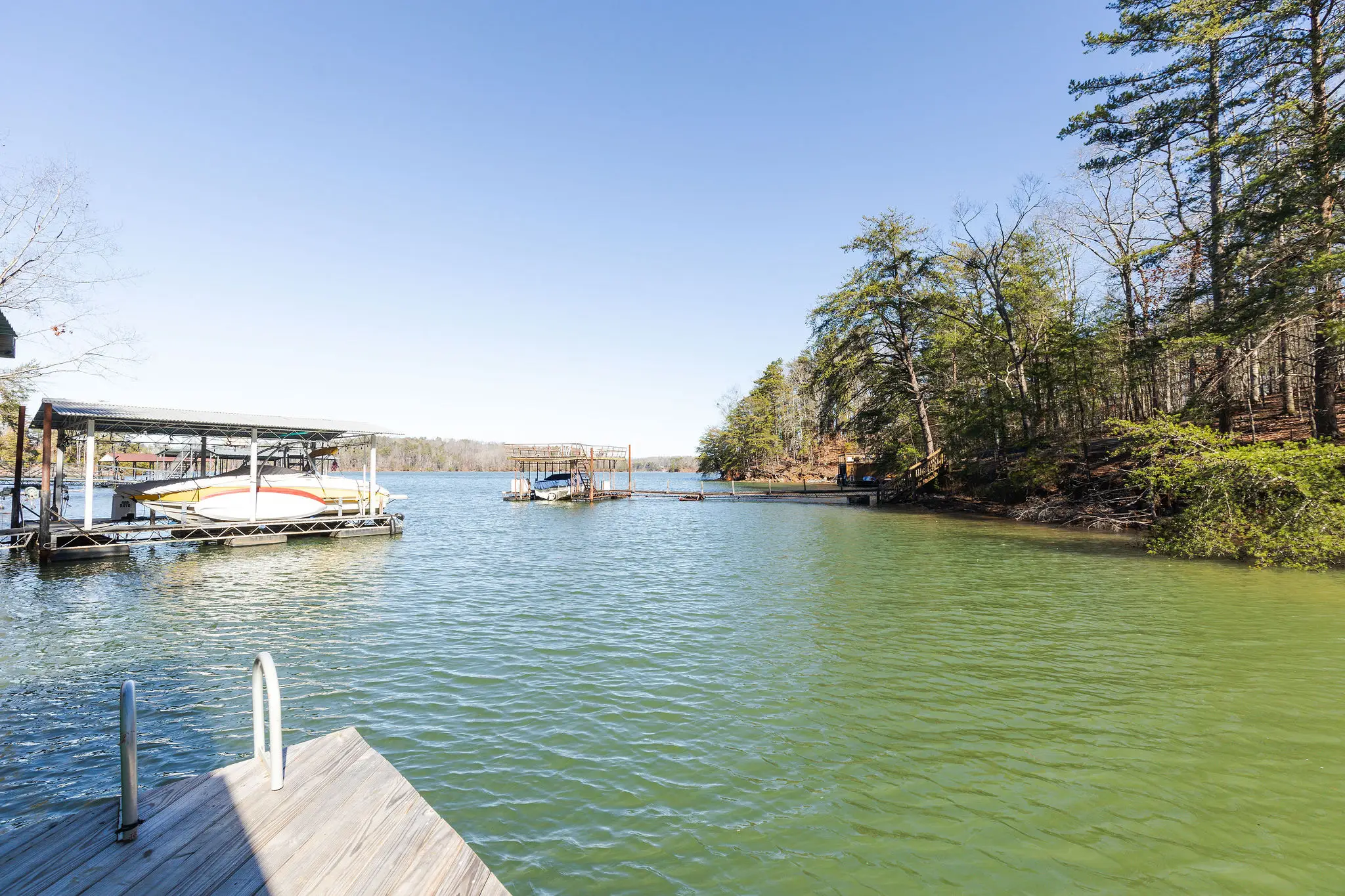 Open water of Lake Lanier seen from the dock